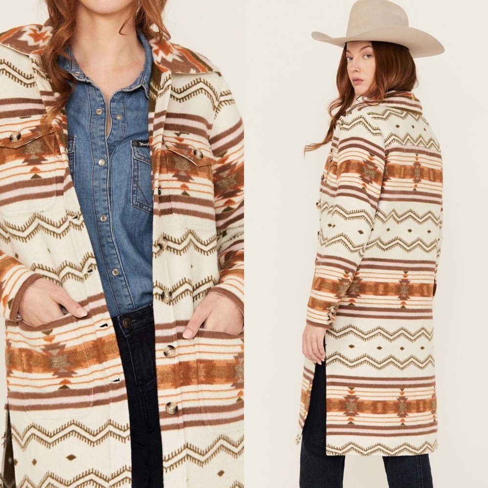 Shyanne Southwestern Duster Shacket Boho Chic Tribal Sz L
